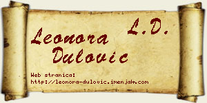 Leonora Dulović vizit kartica